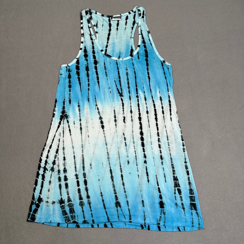 INGEAR Y2K Tie Dye Racerback Tank Top Womens Small Blue Relaxed Fit Resortwear